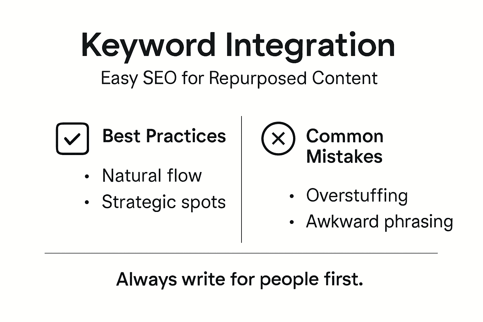 Infographic about keyword use in repurposed content