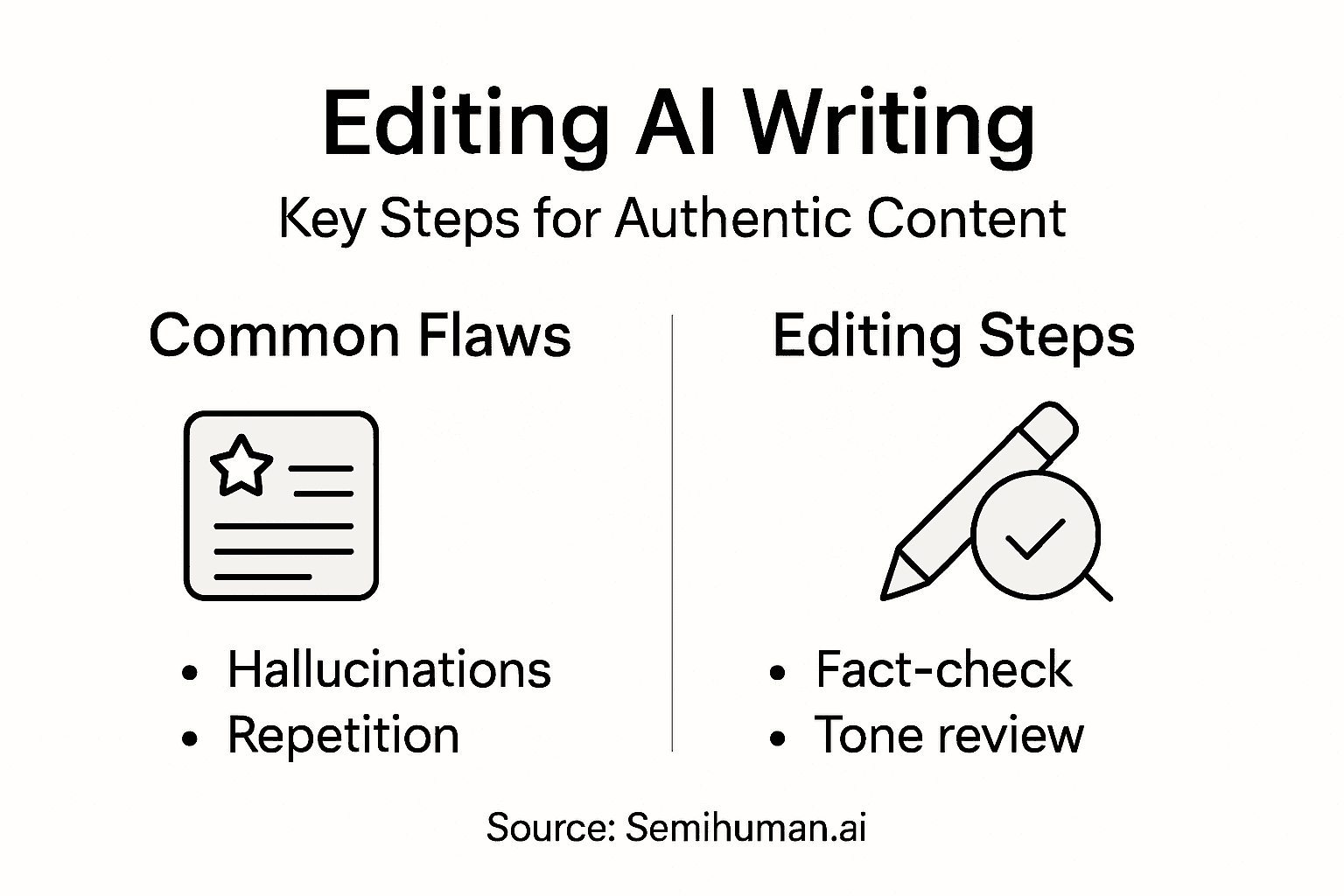 Infographic: editing steps for AI-generated writing