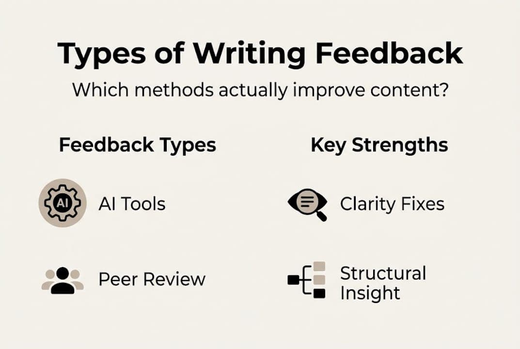 Infographic shows feedback types and strengths