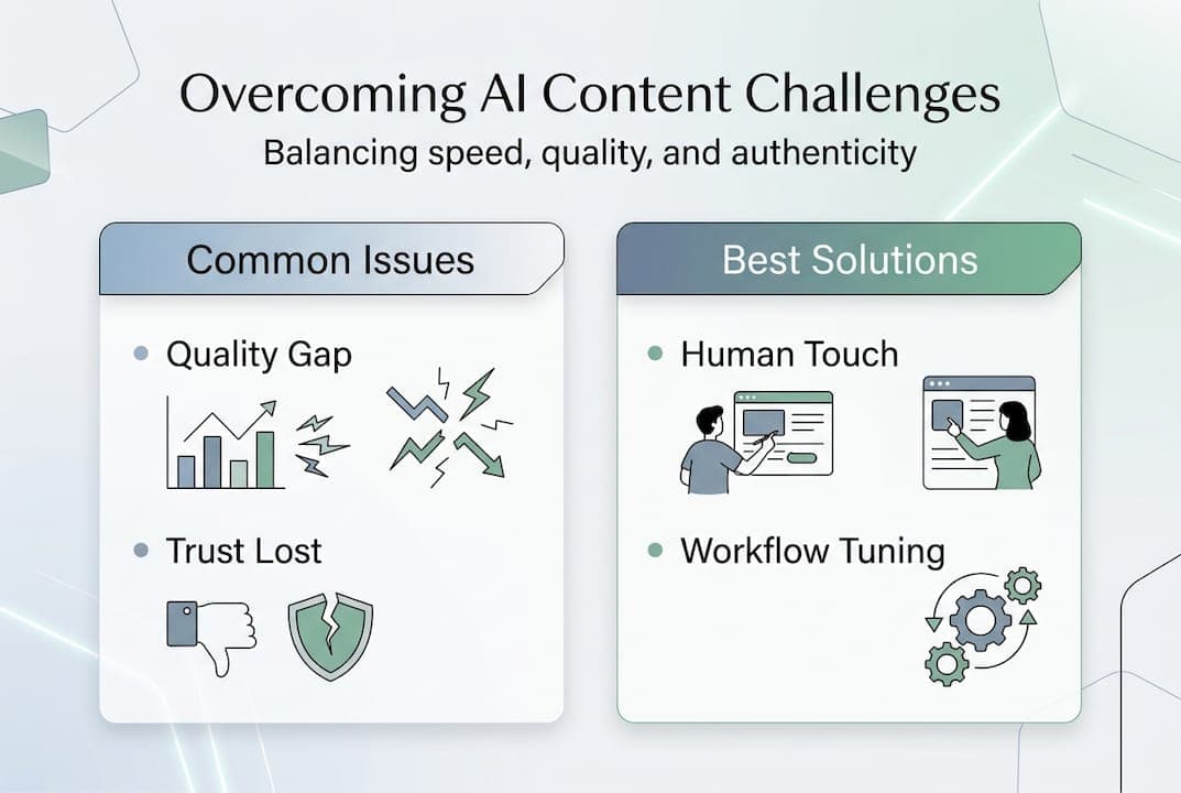 Infographic about AI content issues and solutions